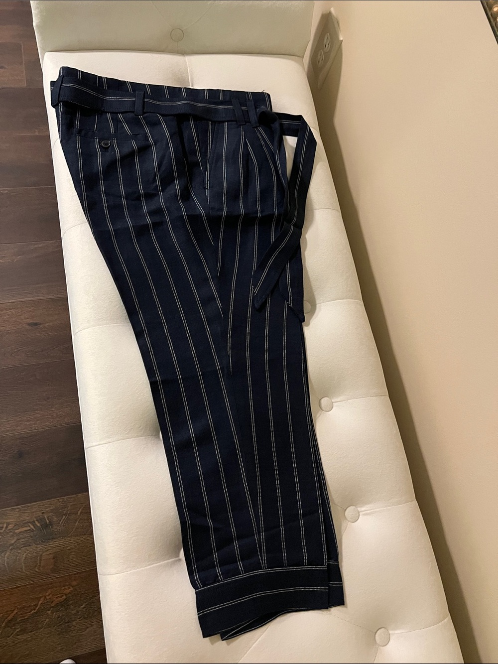 Navy Pinstripe ankle Dress Pants by Banana republic